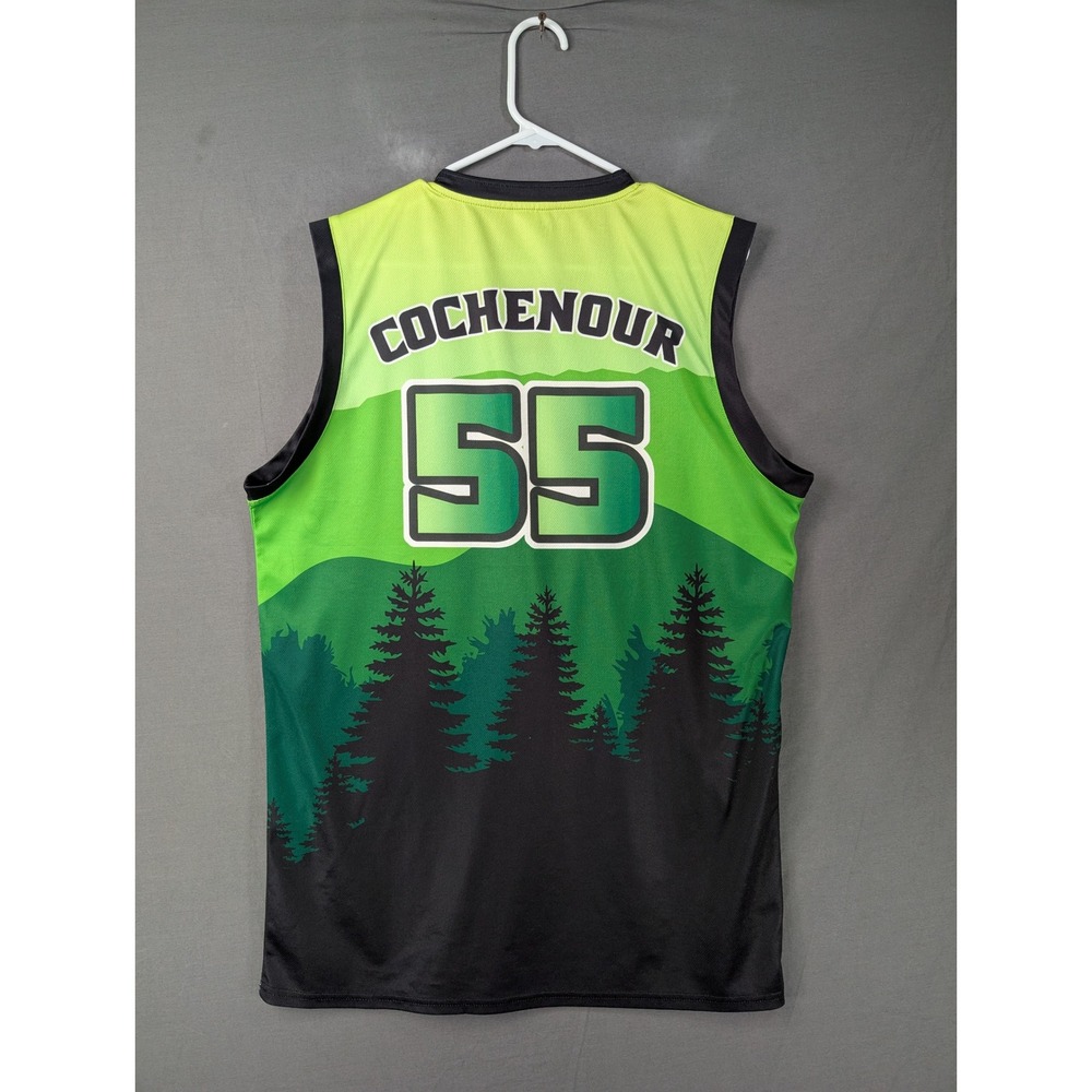 PNW SNKRHEDZ Basketball Jersey Green Black Cochenour 55 Mens Size Large - Picture 2 of 6